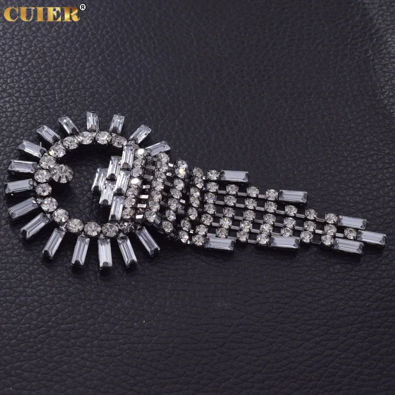 2 шт./лот гематитовые Кристальные Стразы с кисточкой Пряжка для обуви одежды