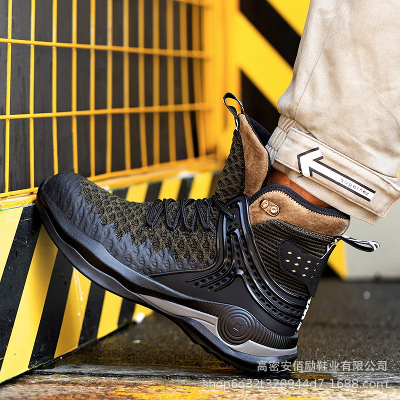 

2023 New Safety Shoes Men Boots High Top Work Sneakers Steel Toe Cap Anti-smash Puncture-Proof work Boots Indestructible Shoes