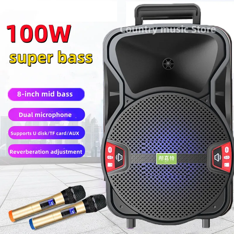 8-inch High Power Karaoke Bluetooth Speaker Portable Outdoor