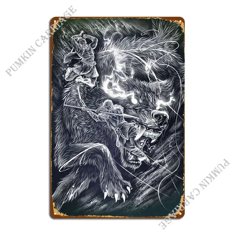 

Месть Fenrir металлическая Фреска Настенный декор для паба бара жестяной знак плакат