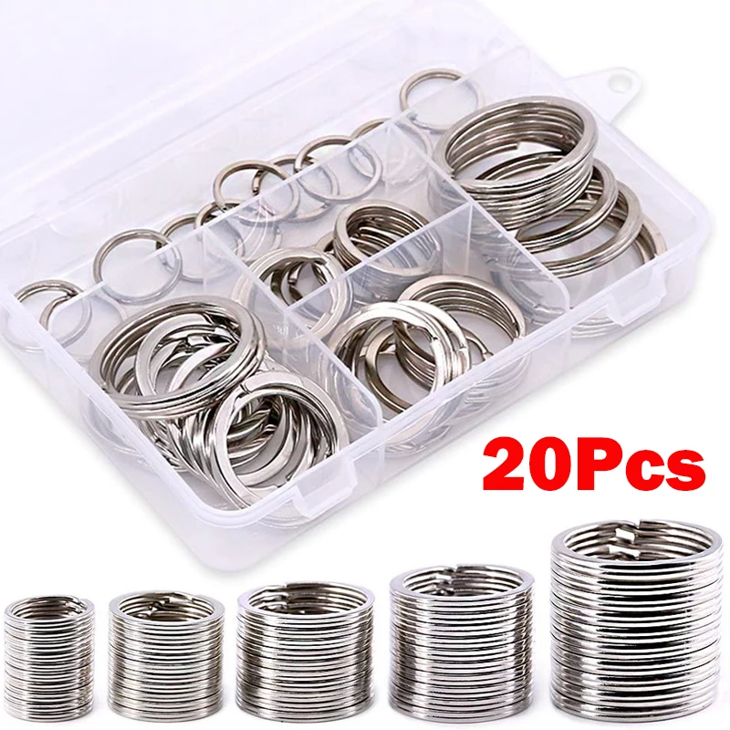 

10/20Pcs Silver Plated Metal Keychain Ring Split Ring Keyfob Key Holder Rings for Women Men DIY Key Ring Accessories Wholesale