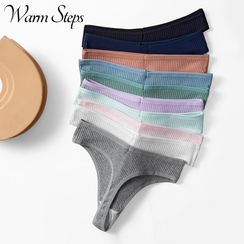 

Женские хлопковые трусики WarmSteps, модные сексуальные стринги, нижнее белье, женское дышащее нижнее белье, удобные спортивные трусики-стринги...