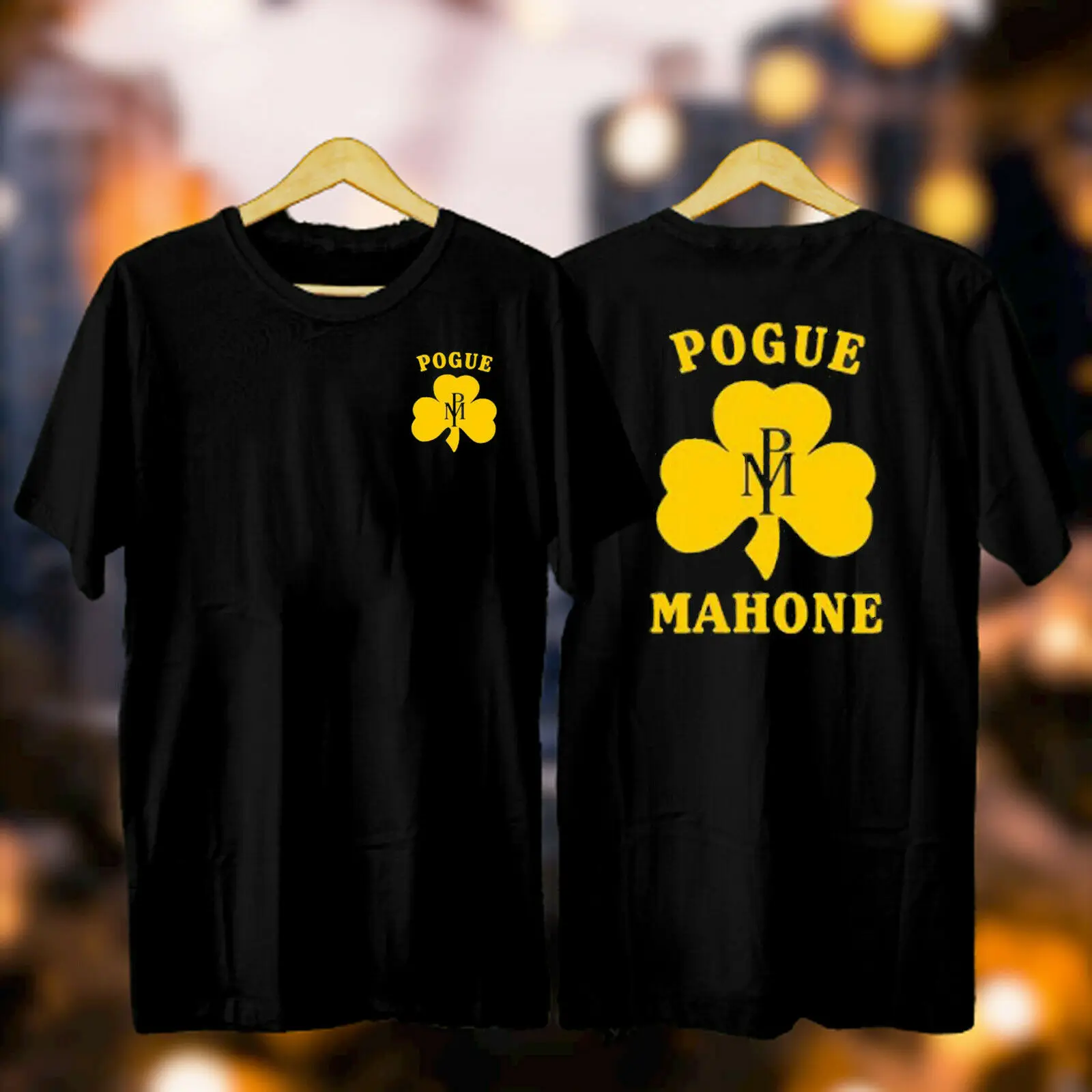 

2022 NEW Pogues Pogue Mahone Logo Men's Black T-Shirt Size S - XXL g