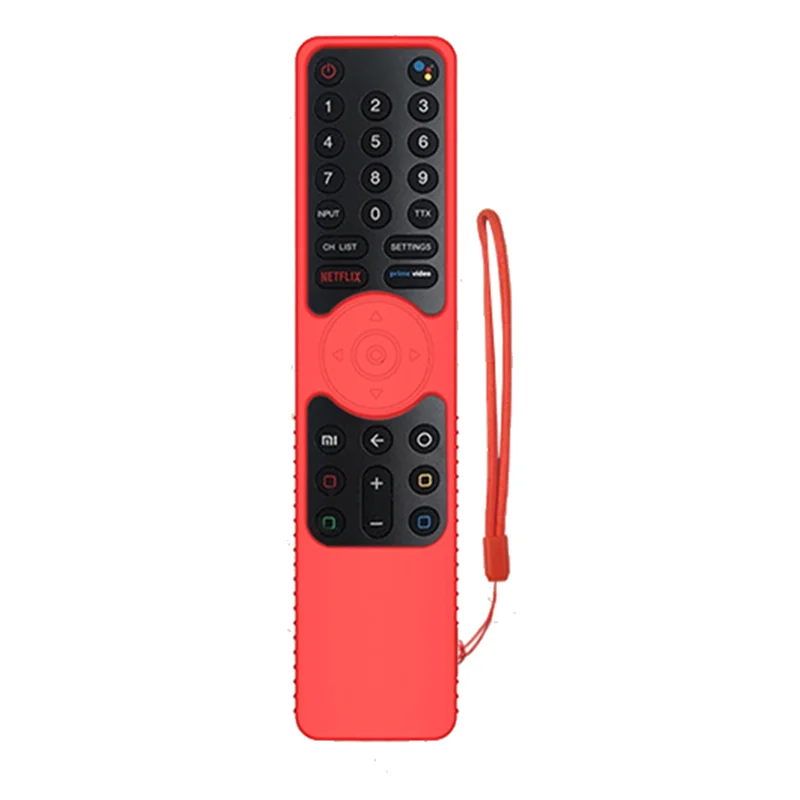 

Silicone Remote Control Case for Xiaomi- Smart TV 4S Remote Cover Shockproof Protector with Lanyard,Red