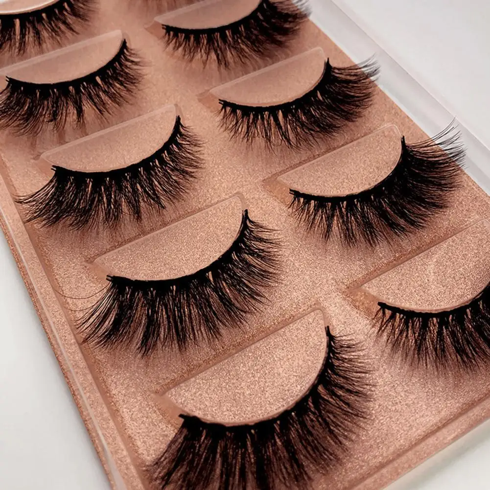 

5 Pairs False Eyelashes Beautiful Portable Soft 3D Faux Eye Lash for Women Extension Eyelash Mink False Eyelashes