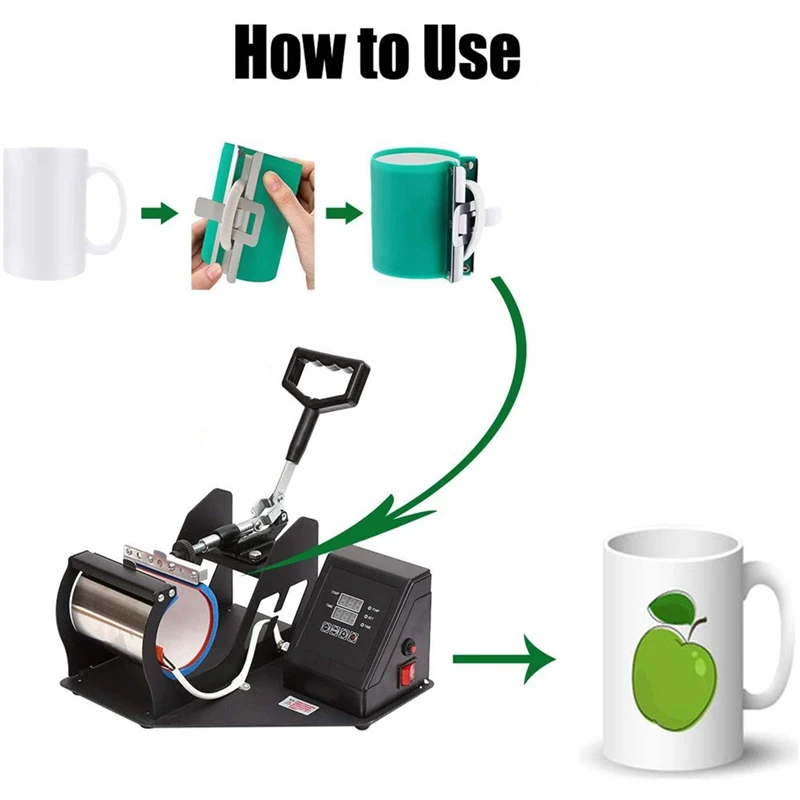 2Pcs 15OZ and 11OZ 3D Sublimation Silicone Mug Wrap Cup Clamp for Mugs Printing |