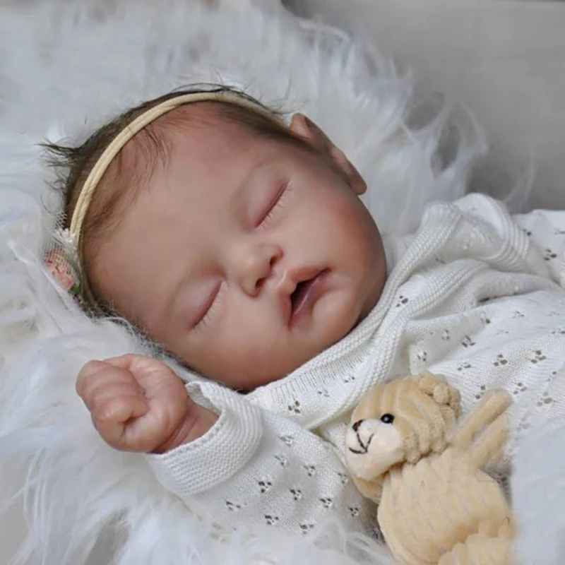 

Clearance 19inch Reborn Doll Kit VIVIA Sweet Sleeping Baby with Body Unfinished Doll Parts Doll Toy