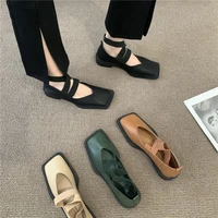 design sense niche low heel shoes french style vintage mary jane shoes 2022 spring square toe low cut tods womens shoes