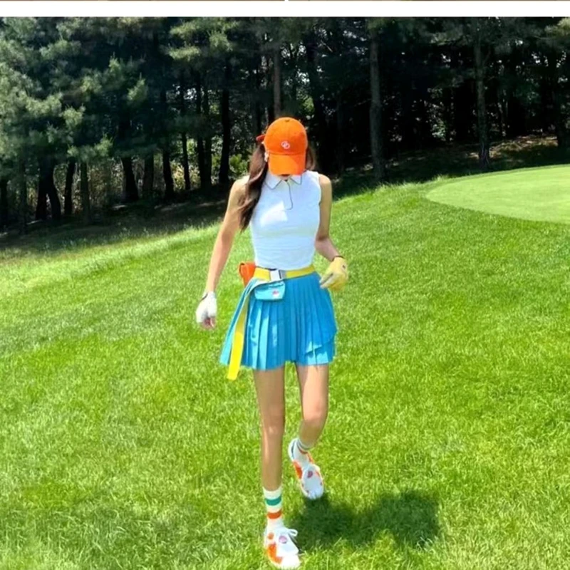 2023 Women's Skirt Summer Golf Short Skirt  Korean Brand Slim Elastic Breathable Comfortable Outdoor Sports Pleated Skirt