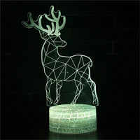 deer elk 3d lamp acrylic usb led nightlights neon sign christmas decorations for home bedroom birthday gifts