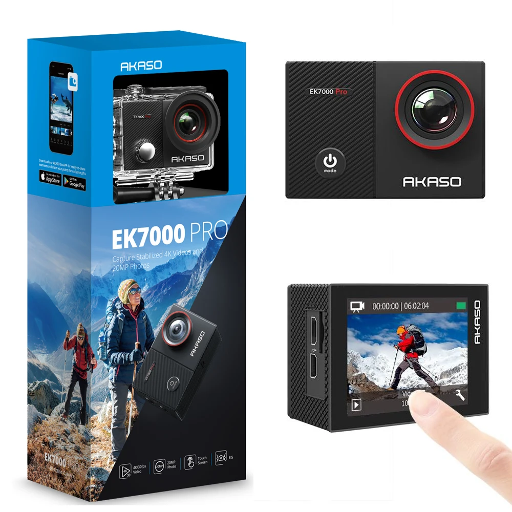 

AKASO EK7000 Pro 4K Action Camera Touch Screen 20MP Underwater Camera 40m Waterproof Camera Remote Control Sports Camera