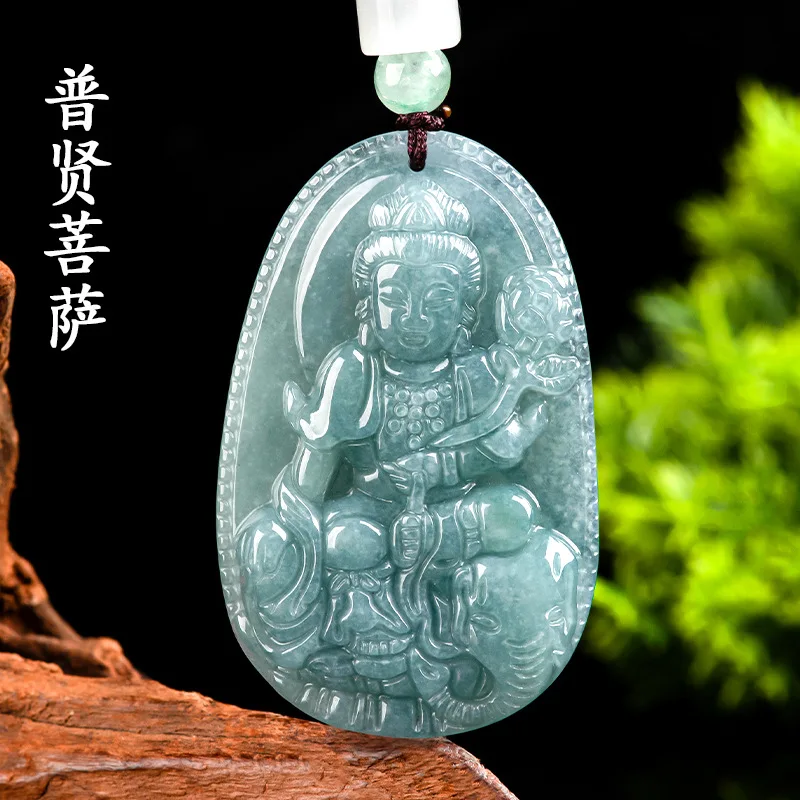 Натуральный кулон А-класса из нефрита в синей воде восемь богов-хранителей