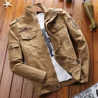 New 2022 Casual Army Military Jacket Men Plus Size M-6XL Fleece Cotton Spring&Autumn&Winter Cargo Mens Jackets Coat Khaki Black