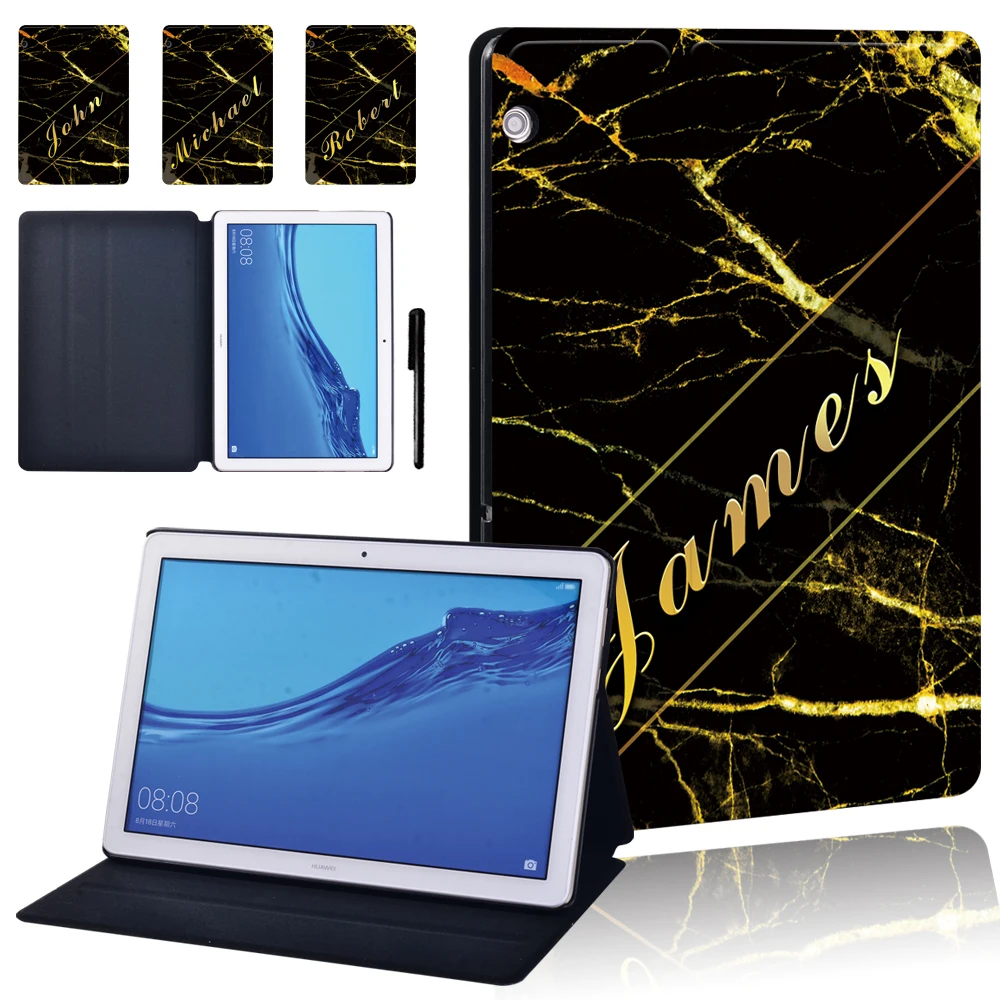 

Чехол для Huawei MediaPad M5 Lite 10,1 дюйма/M5 10,8 дюйма/M5 Lite 8/T3 8,0/T3 10 9,6 дюйма/T5 10 10,1 дюйма-кожаный раскладной чехол для планшета с именным рисунком