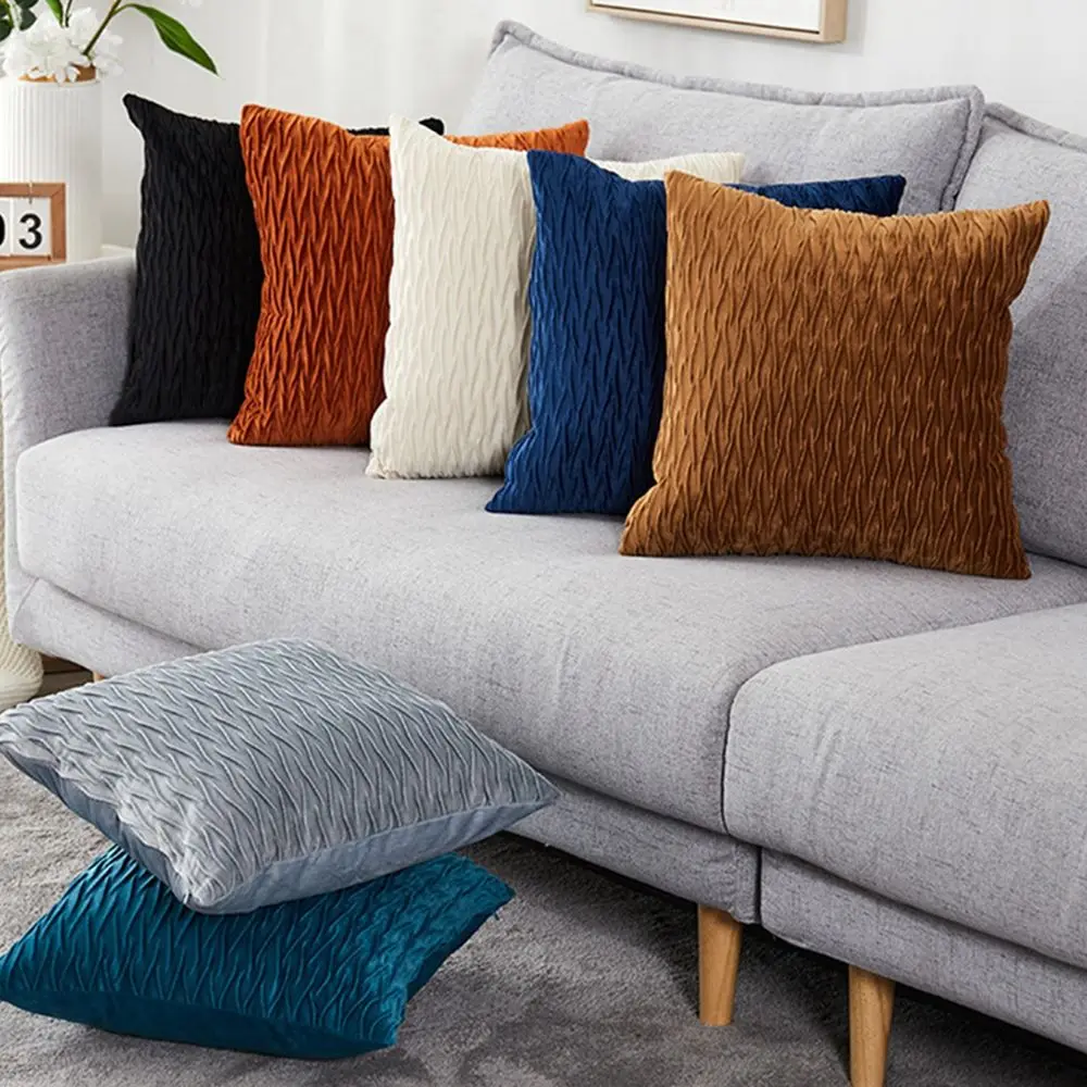 

Velvet Sofa Style Home Decor Cushion Fabric Pleated Pleated Cushion ​Cover pillowcase Throw Cushion Covers Pillow ​Case