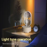 water spray mist air conditioning humidifier fan 200mah battery rechargeable office desk air cooling fan with night light