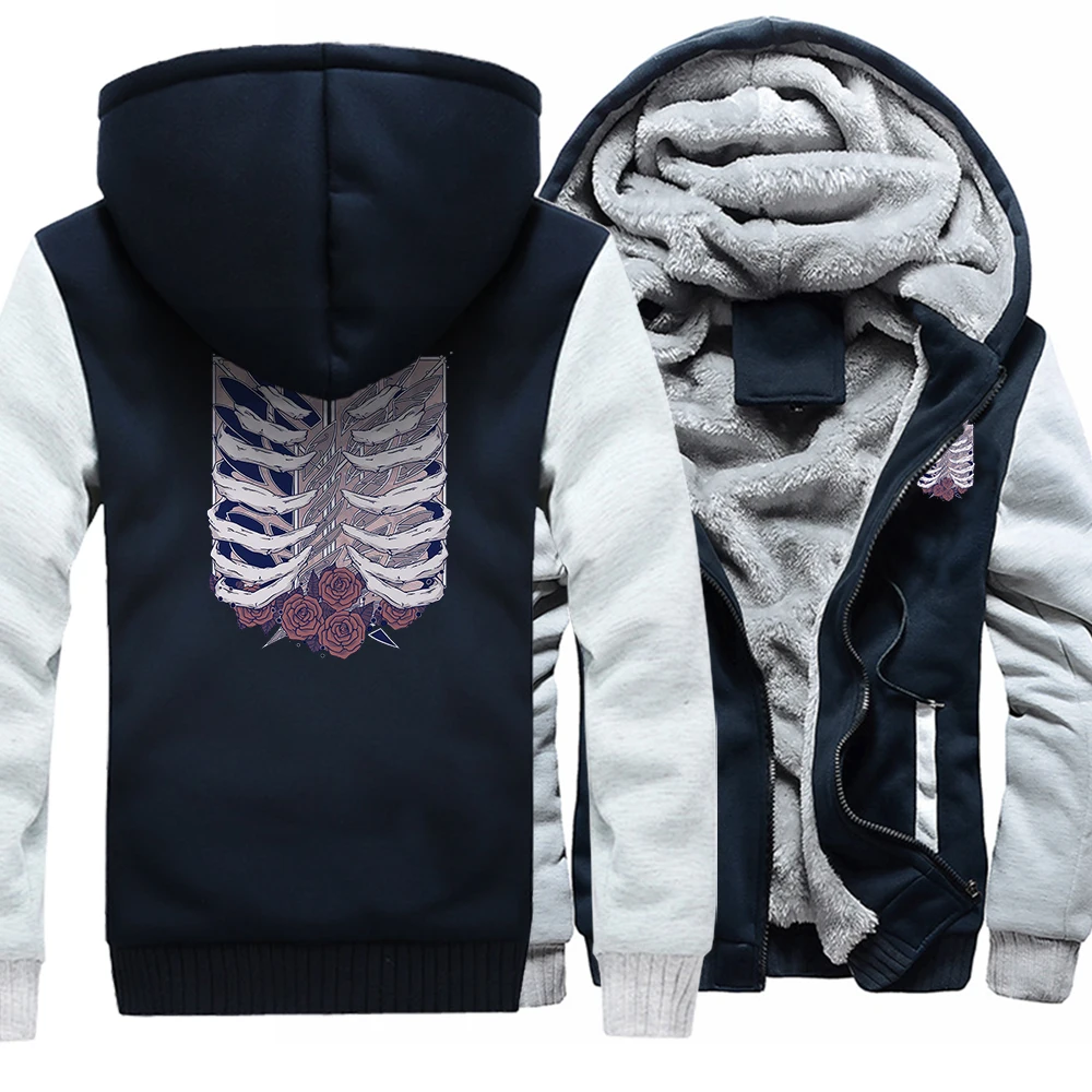 

Attack On Titan Scout Legion Logo Bones And Flowers Mens Coat Soft Aesthetic Sweatshirt Hooded Quality Streetwear Winter Men Top