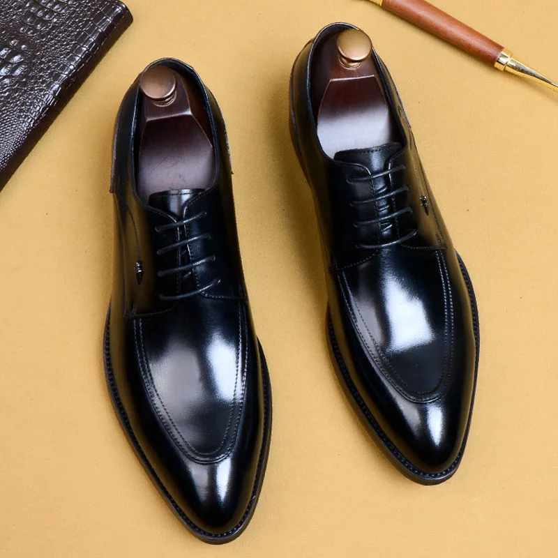 Туфли-оксфорды HNXC мужские из натуральной кожи итальянские классические туфли на