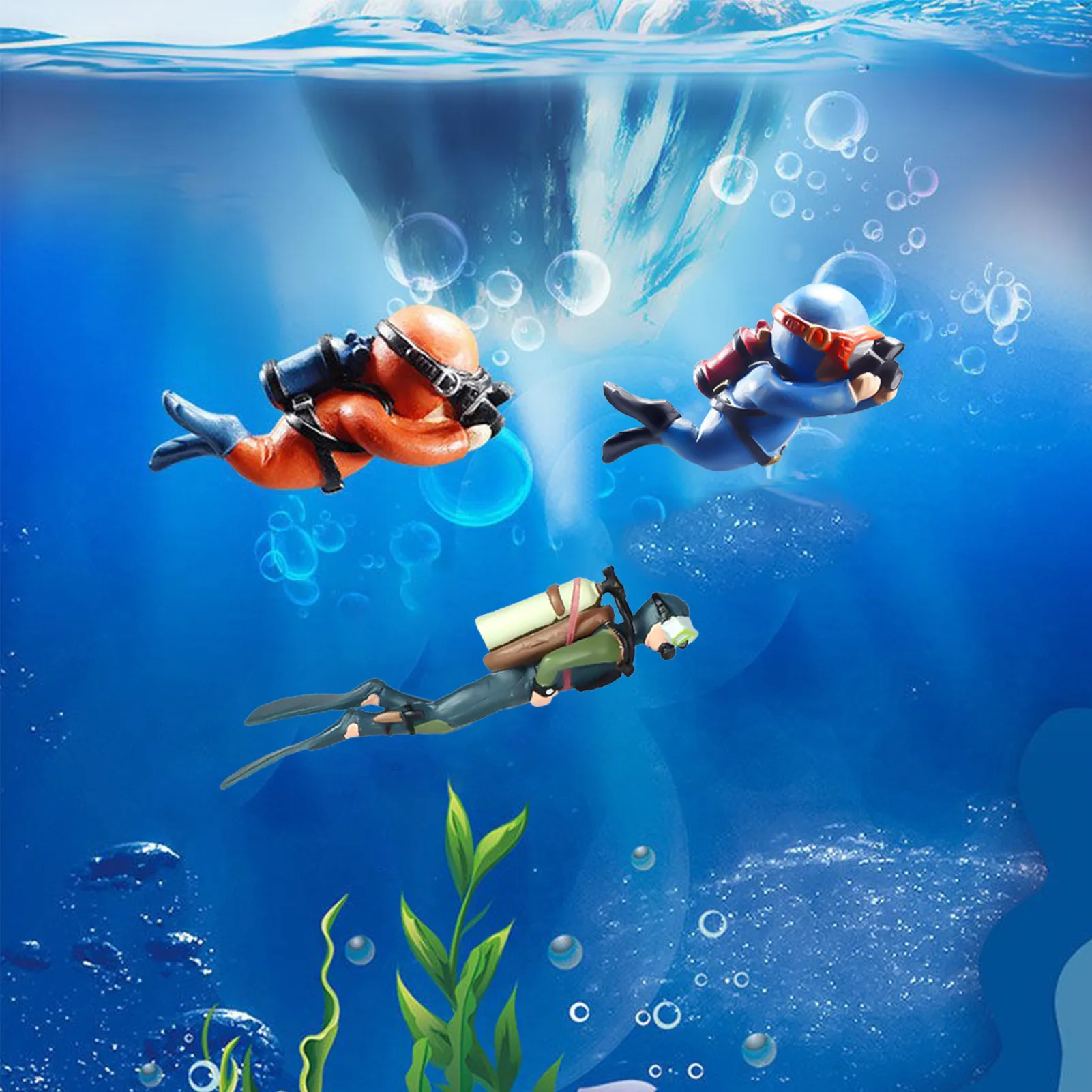 

Creative Resin Frogman Aquarium Ornaments Interesting Floating Decoration Simulated Mini Diver Fish Tank Aquarium Accessories