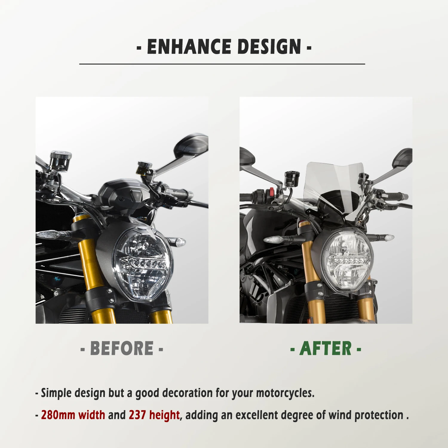 Для Ducati Monster 821R 797 1200 S R 1200S 1200R Мотоцикл Передний Ветровое Стекло Дефлектор Воздуха