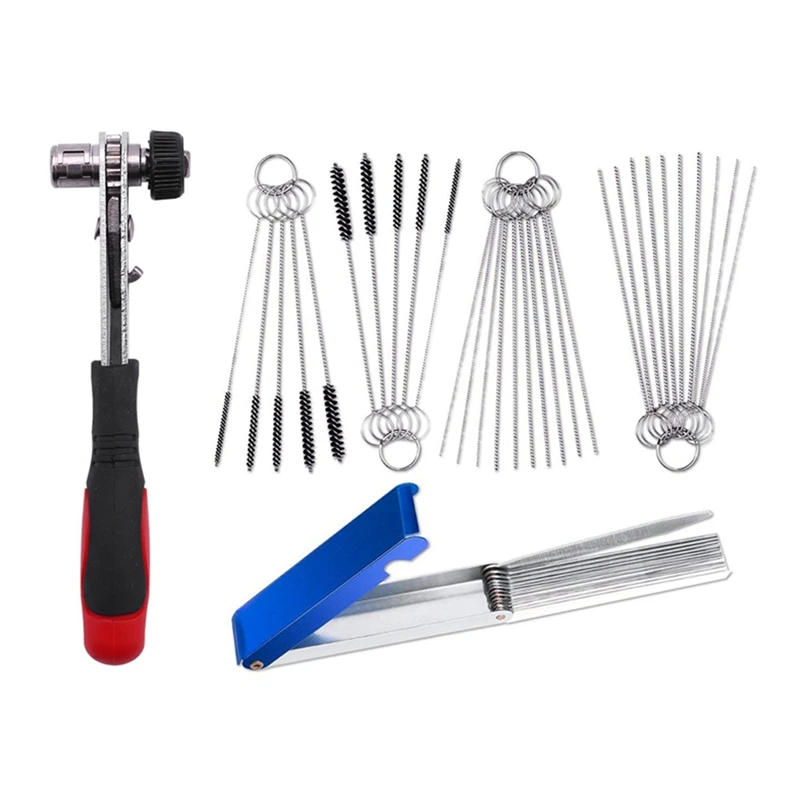 

1 мини-ключ с храповым механизмом, 1/4 дюйма, отвертка, стержень, быстрый торцевой ключ, инструменты и набор из 3 карбюраторов, углеродный струй...