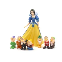 4 14cm 8pcs snow white and the seven dwarfs 7 ornaments hand to do model doll gift toys for children pvc anime figure models