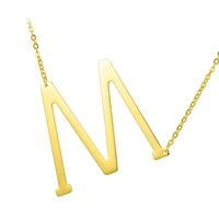 women girls initial letter necklace gold letters
