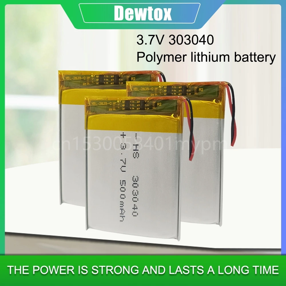 

303040 033040 3.7V 350mAh Rechargeable Lithium Polymer Battery for MP4 LED Bluetooth Headset Reading Pen Pedometer Li-ion Cell