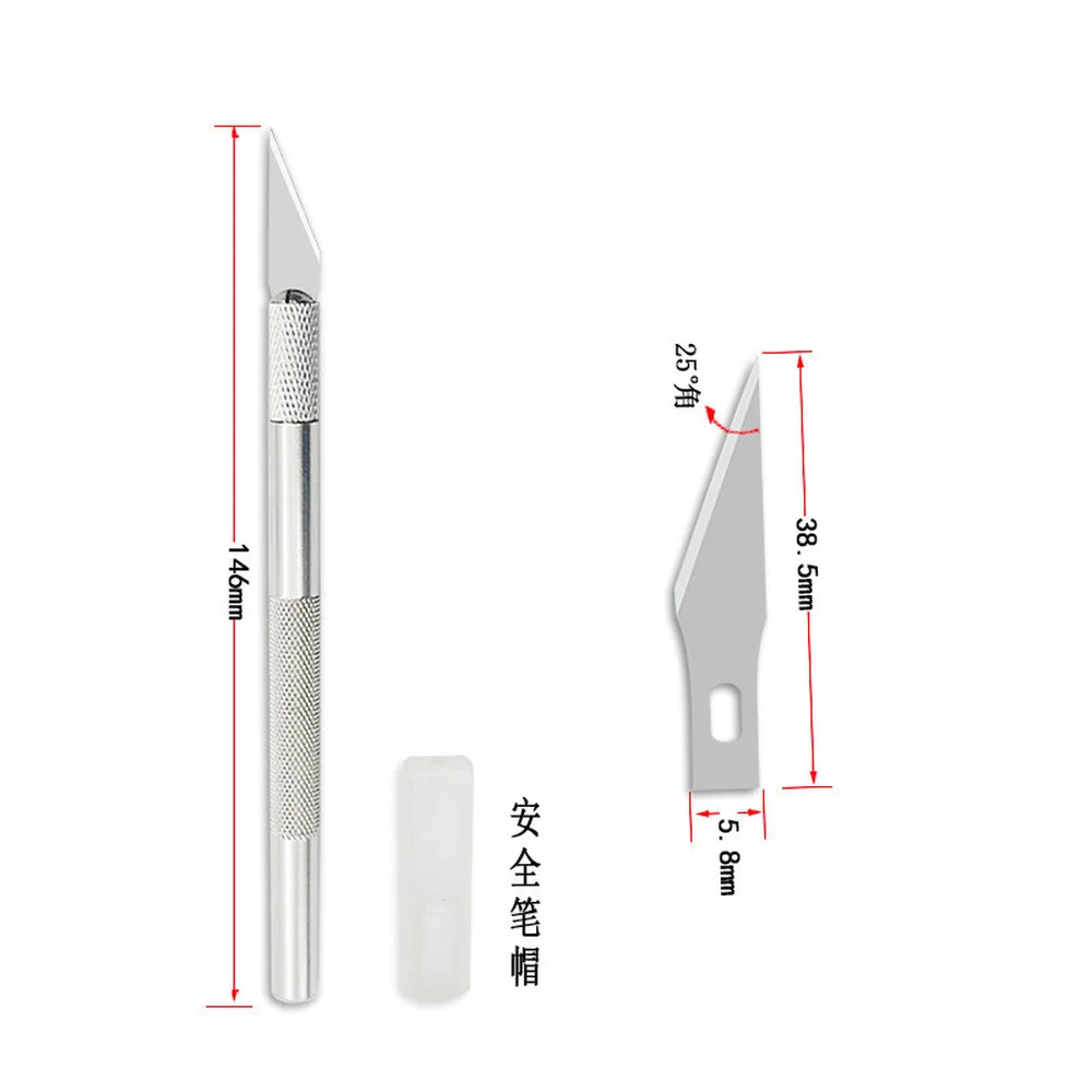 Non-Slip Metal Scalpel Knife Tools Kit Metal Scalpel Knife Blades for Mobile Phone PCB Repair Tool Handicraft Art Utility Knife images - 6