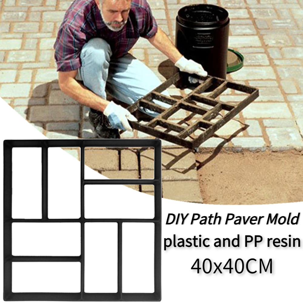 

DIY Path Maker Paver Molds Garden Stone Brick Concrete Mold Concrete Cement Walk Path Paving Paver Reusable Manually Paviment