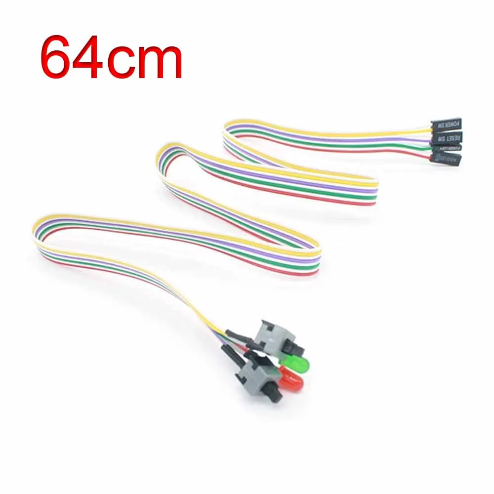 

64cm ATX PC Compute Motherboard Power Cable 2 Switch On/Off/Reset w/LED Light