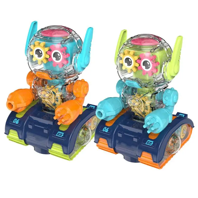 

Transparent Gear Robot Toy Transparent Robot Toys Toy Car With Colorful Moving Gear Music And LED Effect For A Creative Birthday