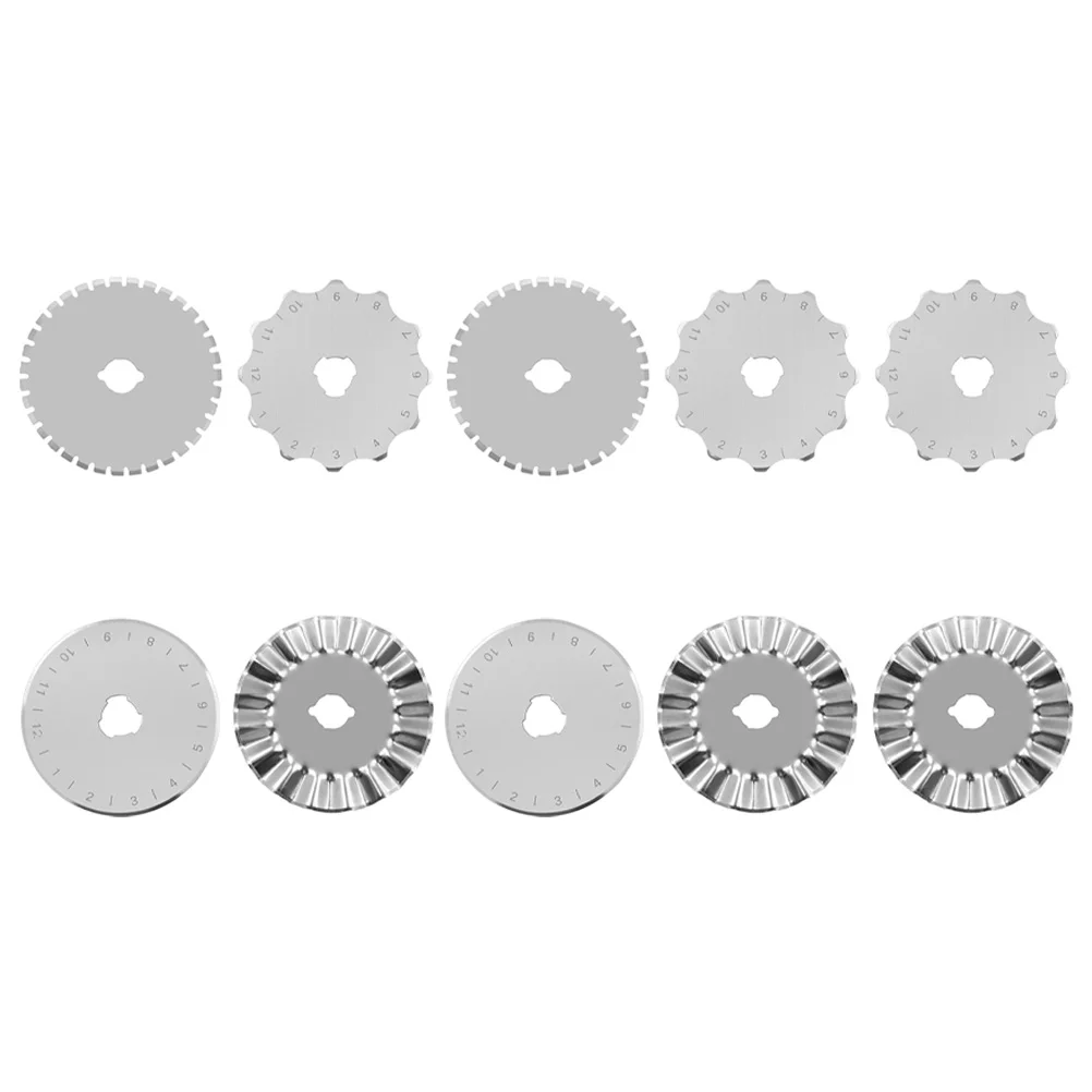 

10Pcs Cutter Replacement Blades Fabric Cutting Tool Rotary Cutter Parts (Silver)