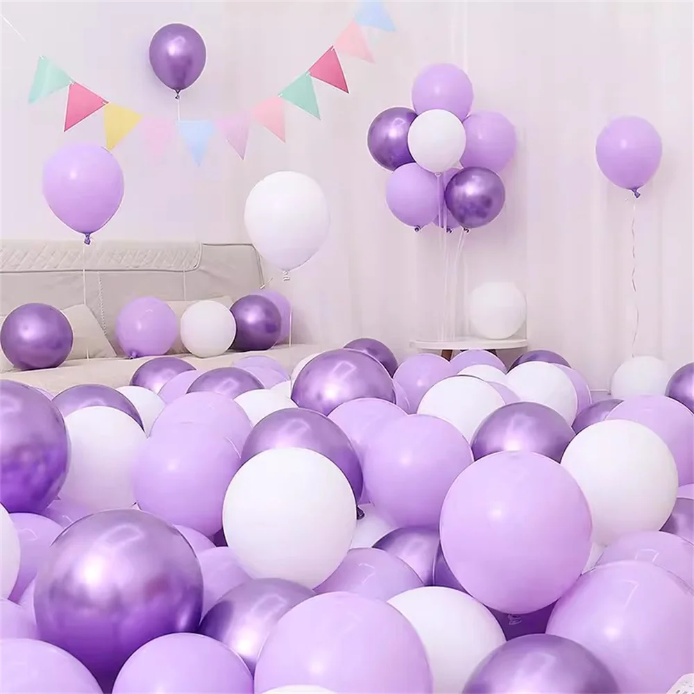 

20 серебрято-фиолетовых хромированных шаров Popdropparty