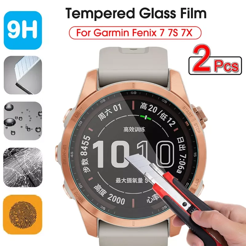 

2pcs Tempered Glass Clear HD Protective Film for Garmin Fenix 7 7S 7X Smart Watch Protective Explosion-proof Anti Scratch Film