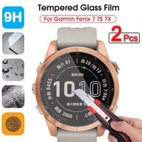 2pcs tempered glass clear hd protective film for garmin fenix 7 7s 7x smart watch protective explosion proof anti scratch film