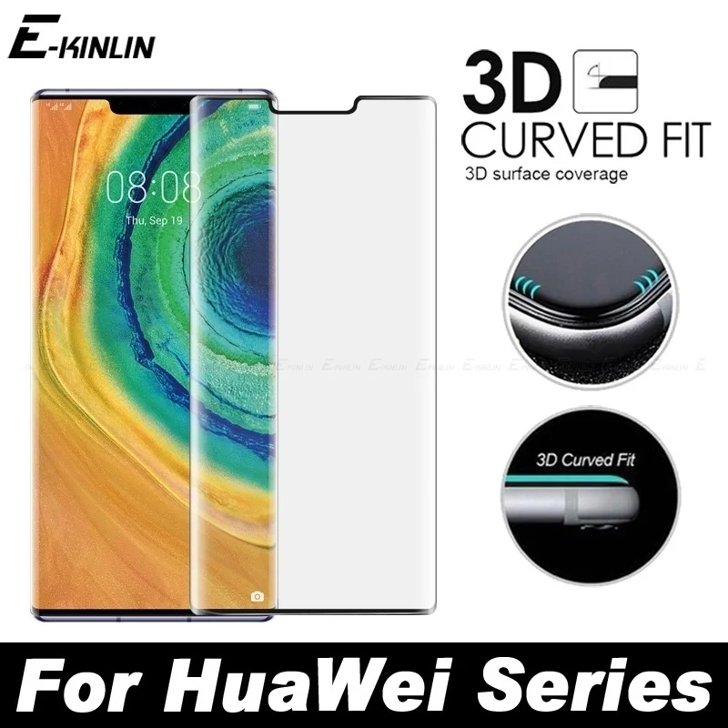 

Закаленное стекло с закругленными краями для HuaWei Mate 40 30 20 Pro Plus Lite RS 40E 30E