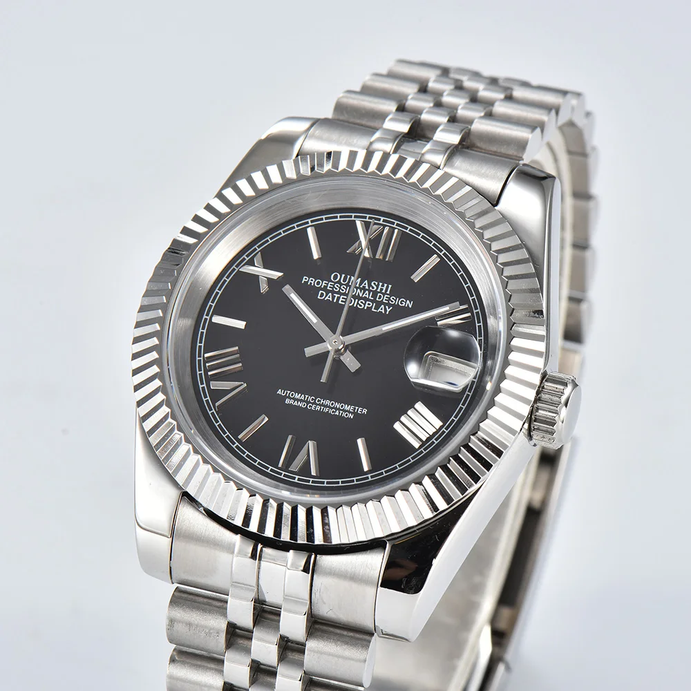 39mm Watch Luxurious Men NH35 Automatic Mechanical Stainless Steel Sapphire Glass Case 100m Waterproof