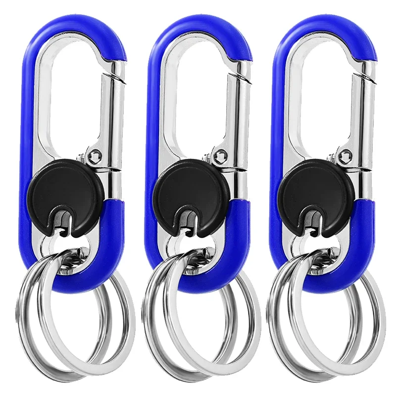 

Новый брелок с двойным кольцом, металлический мужской подвесной карабин на талии, модный винтажный брелок для пары, автомобильный брелок, аксессуары