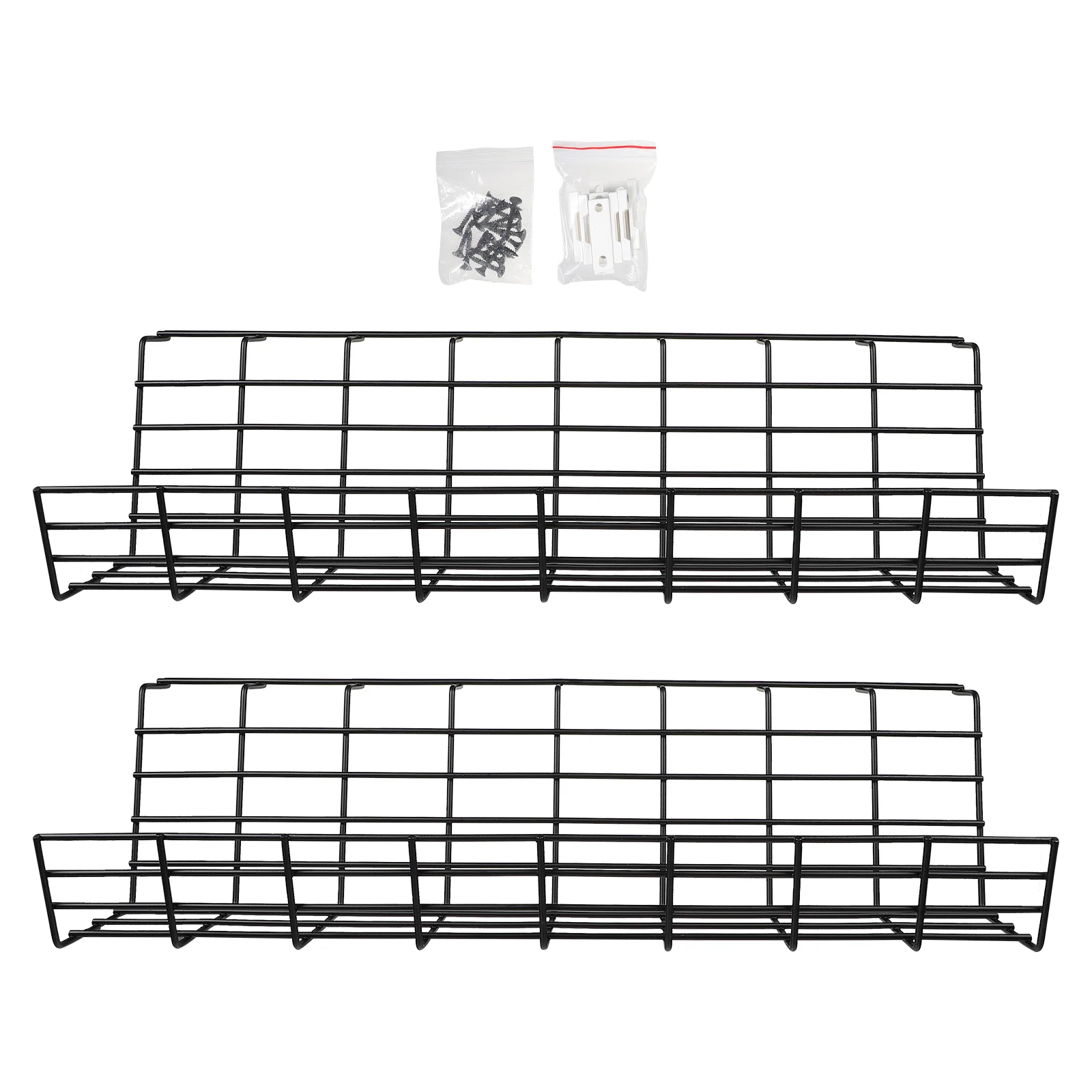 

2pcs Under Desk Strong Basket Cable Holder Rack Compact Organizer Plug Holder