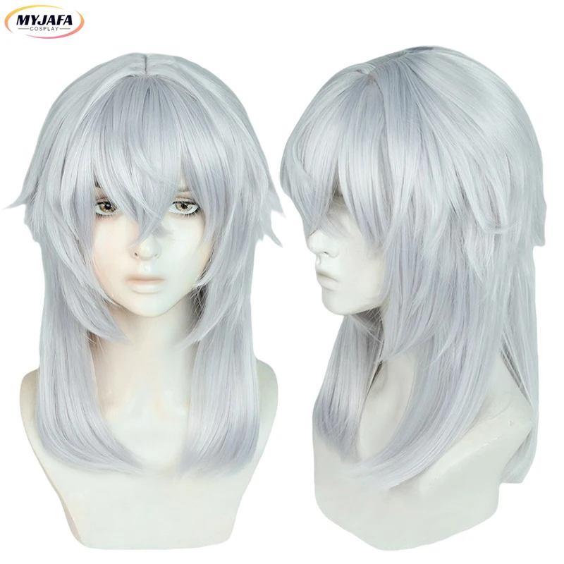 

FF14 Themis Cosplay Wig Final Fantasy XIV Long Silver Gray Scalp Heat Resistant Synthetic Hair Game Anime Role Play Wigs +WigCap