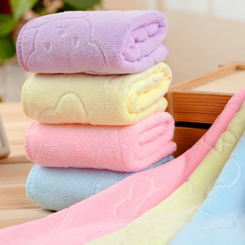 

1pc Baby Towel Washing Hand Towel Microfiber Children's Square Cleansing Soft Quick-drying Small Towel Hook Up Handkerchief