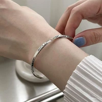 new trend 2022 punk special design mobius shape open round letter bangle for women men teens charms fashion jewelry