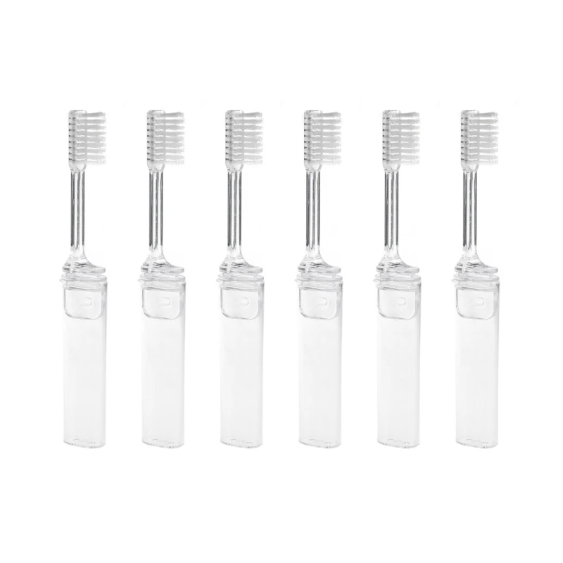 

6 шт. складная зубная щетка с мягкой щетиной, зубная щетка, инструмент для удаления пятен, бытовой инструмент для дома и улицы,