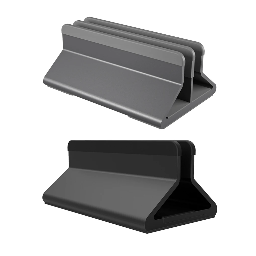 

Vertical Laptop Stand Home Office Using Stable Support Shelf Storage Holder Tablet Mount Rack PC Fitting two slots
