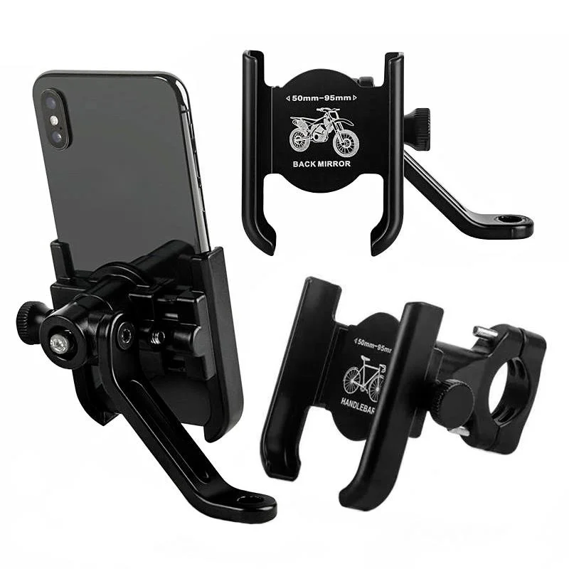 

Aluminum Alloy Motorcycle Bike Phone Holder GPS Bracket Mount Clip Support Moto Mirro Handlebar Mount For Xiaomi iPhone