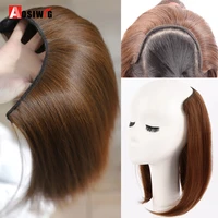 aosiwig synthetic straight u shaped hair pad clips in hair extensions invisible seamless fluffy hair natural fake hair pieces