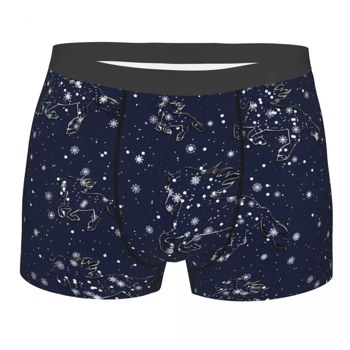 

Underwear Male Panties Underpants Boxershorts Horses With Snowflakes Men Boxers Sexy Boxer Homme