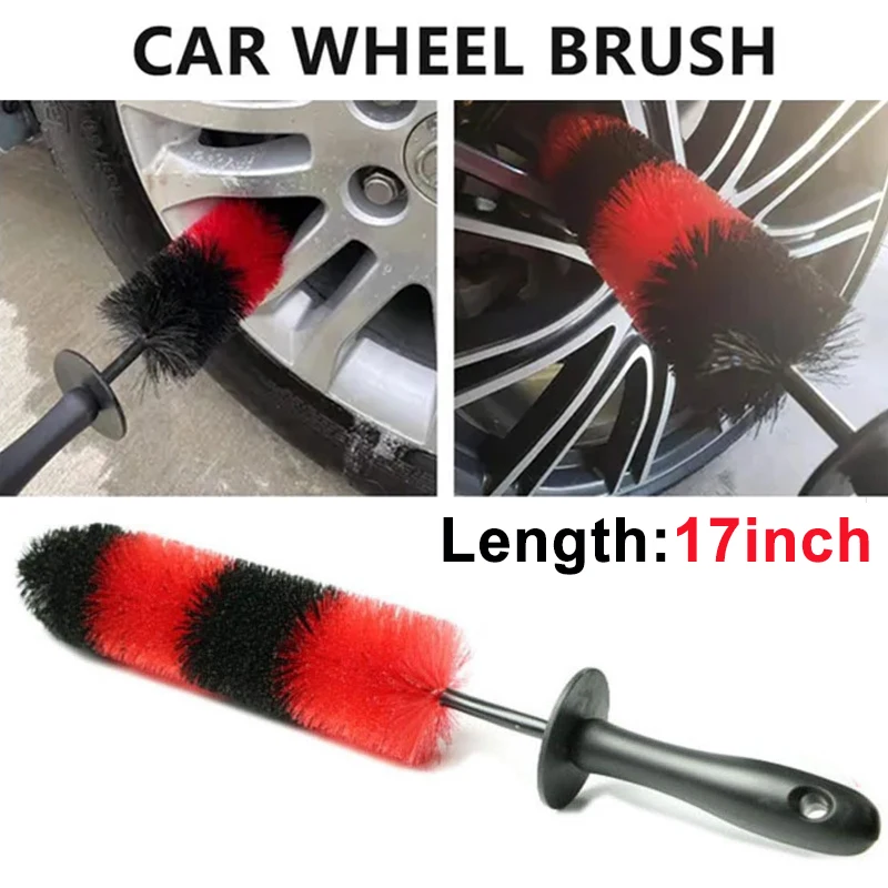 1pc Multifunction Car Wheel Wash Brush 17Inch Long Car Tire Rim Cleaning Brush