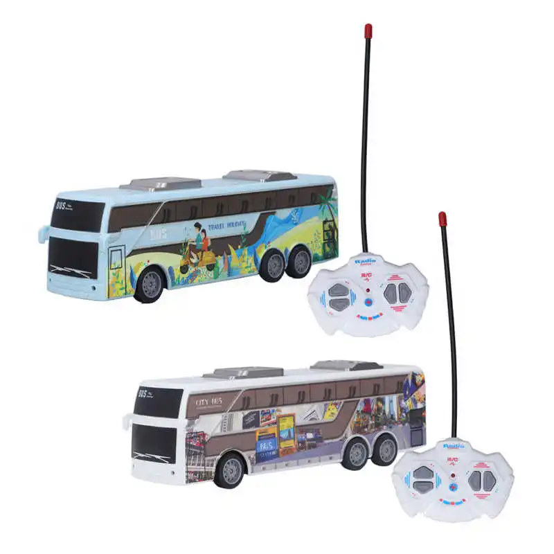 Electronic RC Tour Bus tOY Cordless Remote Control School Bus Model Toy Simulation RC City Bus Vehicle Toy for Kids Gifts